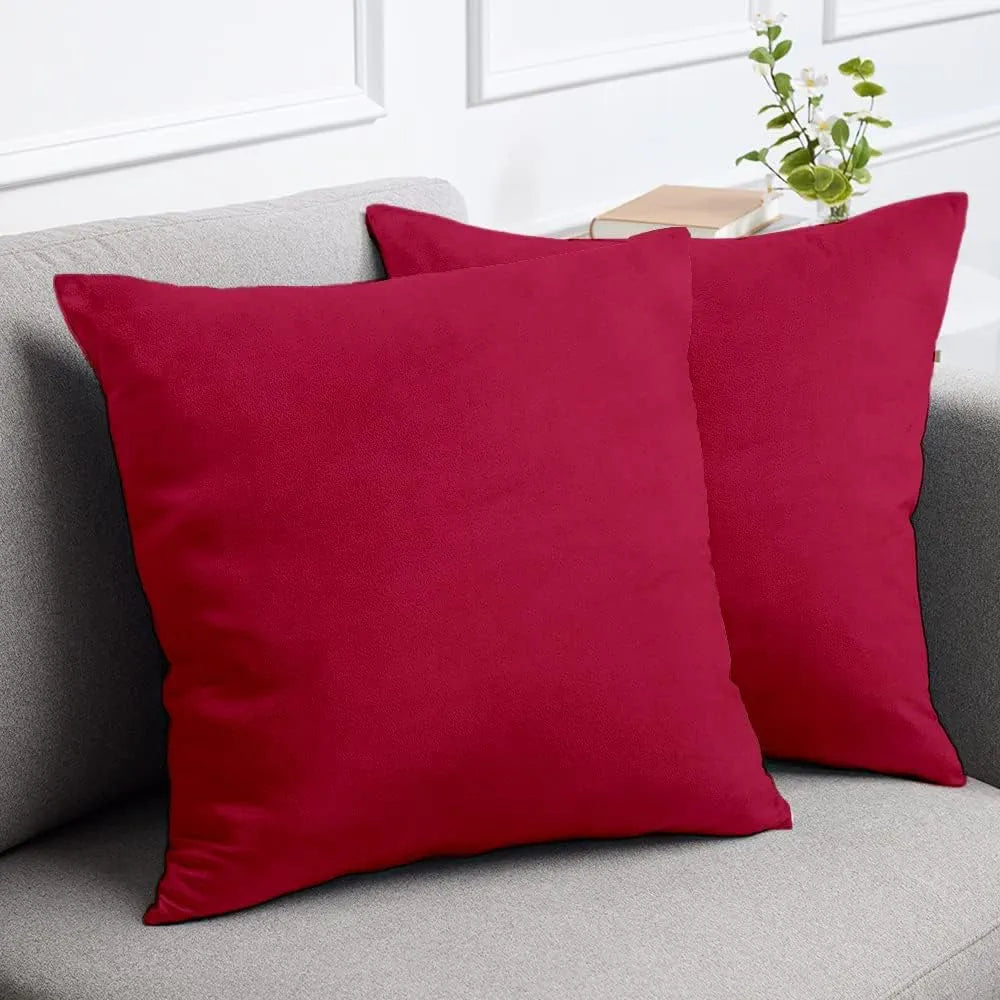 Cloth Fusion Velvet Sofa Cushion Cover Set of 2, Luxurious Cushion Cover Set 16-inch x 16 inch for Home Decor